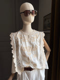 Top cotone ricami