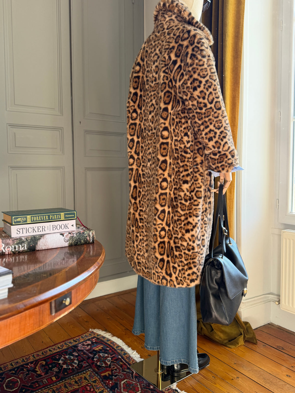 Cappotto ecopelliccia animalier