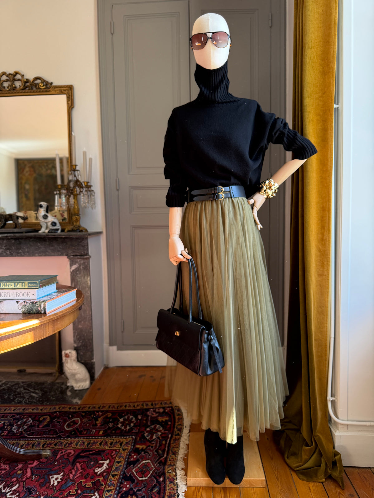 Gonna lunga tulle militare