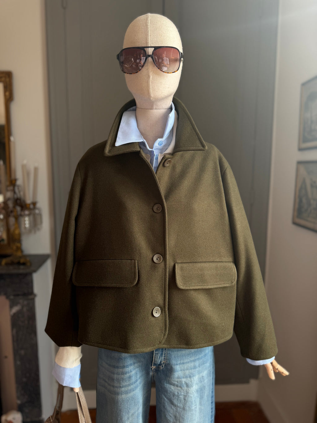 Cappottino corto verde militare