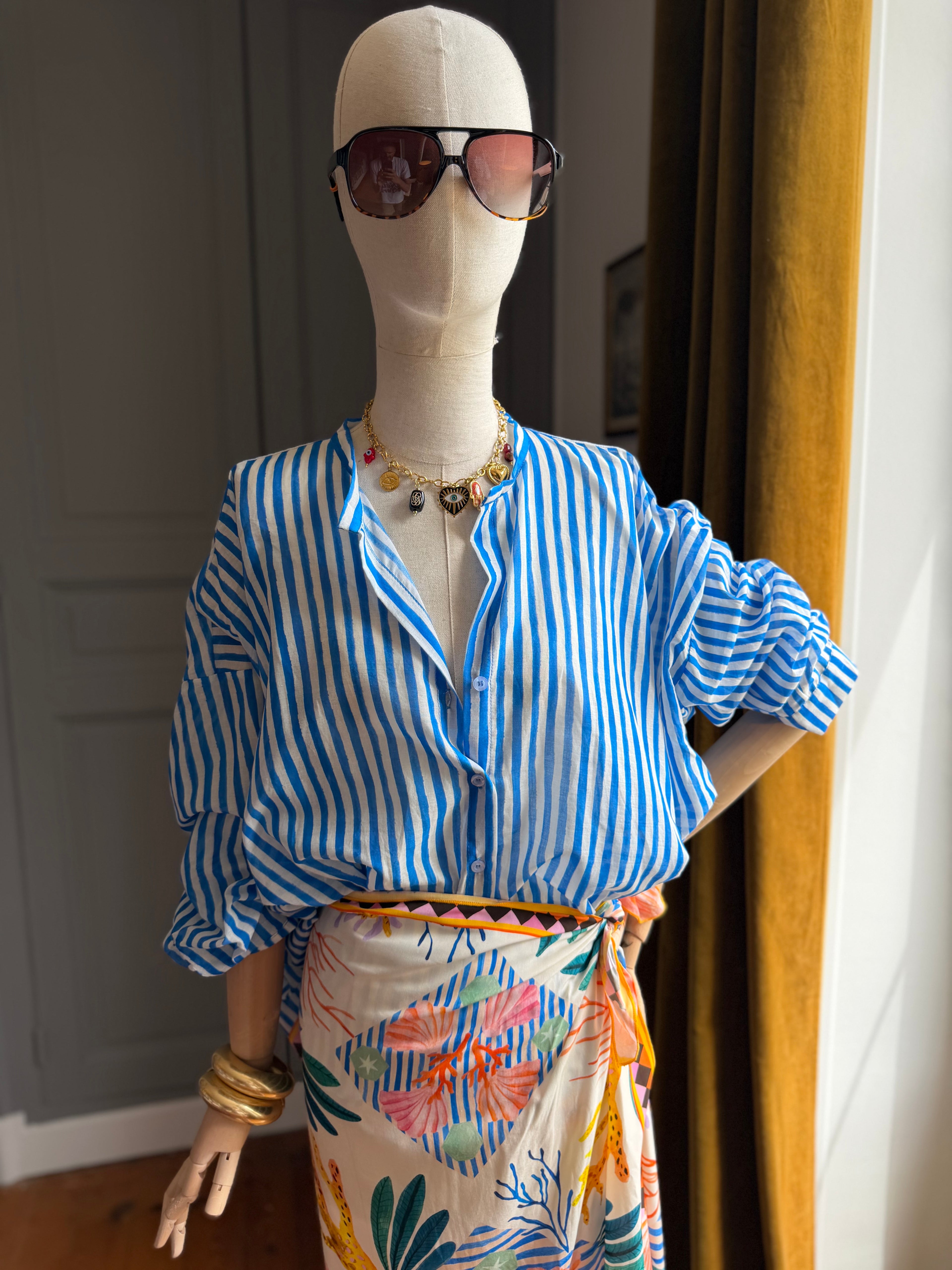 Camicia righe blu