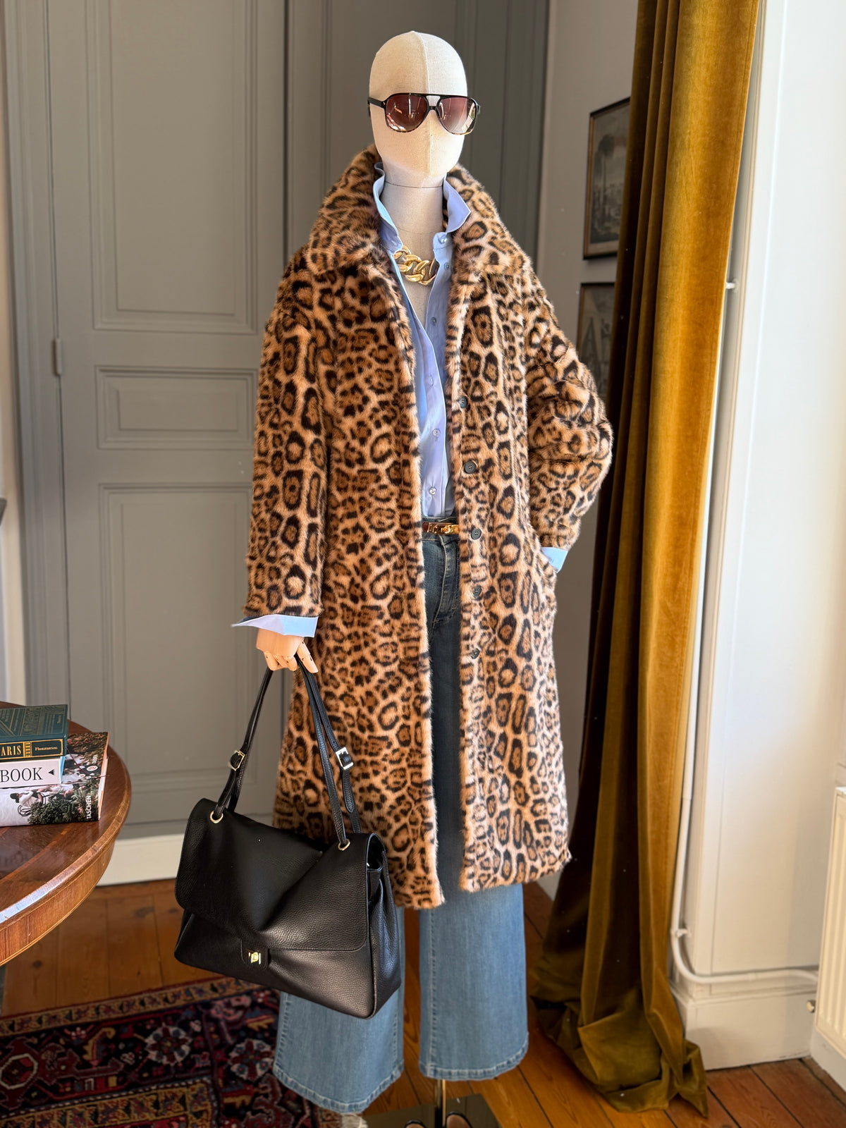Cappotto ecopelliccia animalier