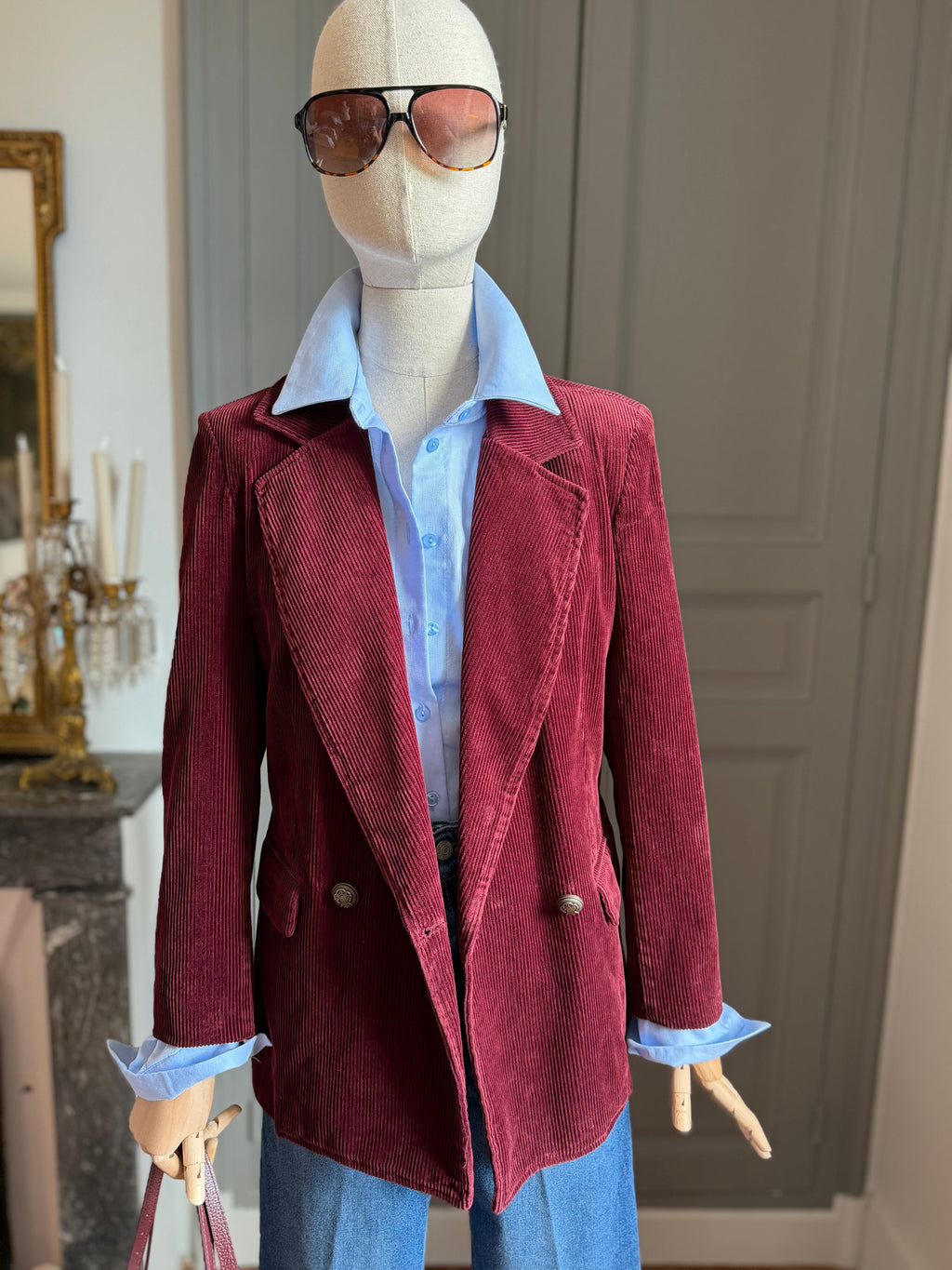 Blazer velluto coste bordeaux