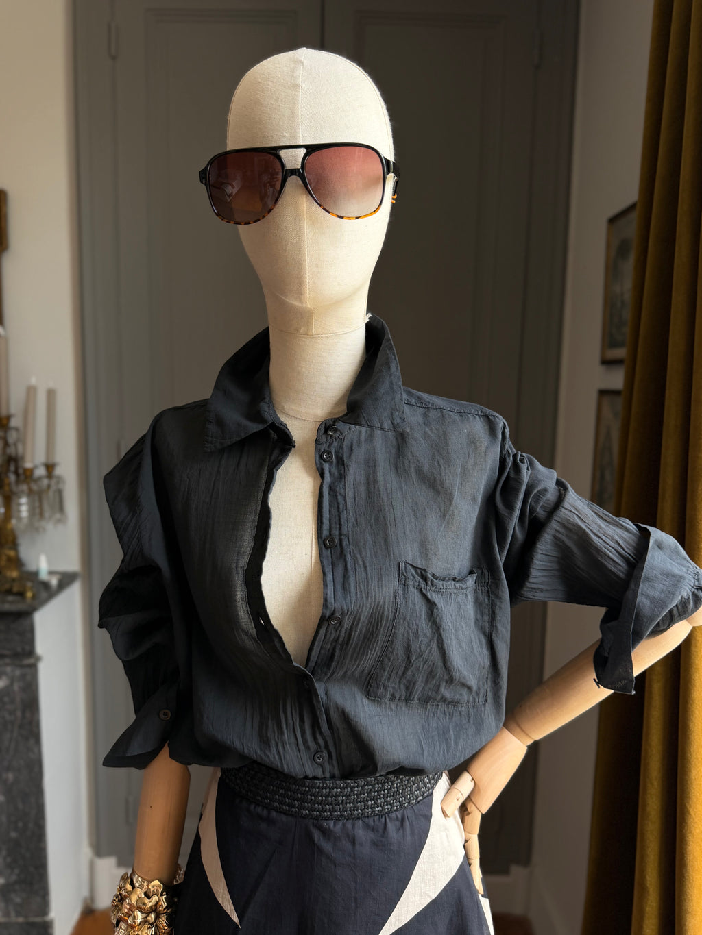 Camicia mussola nera