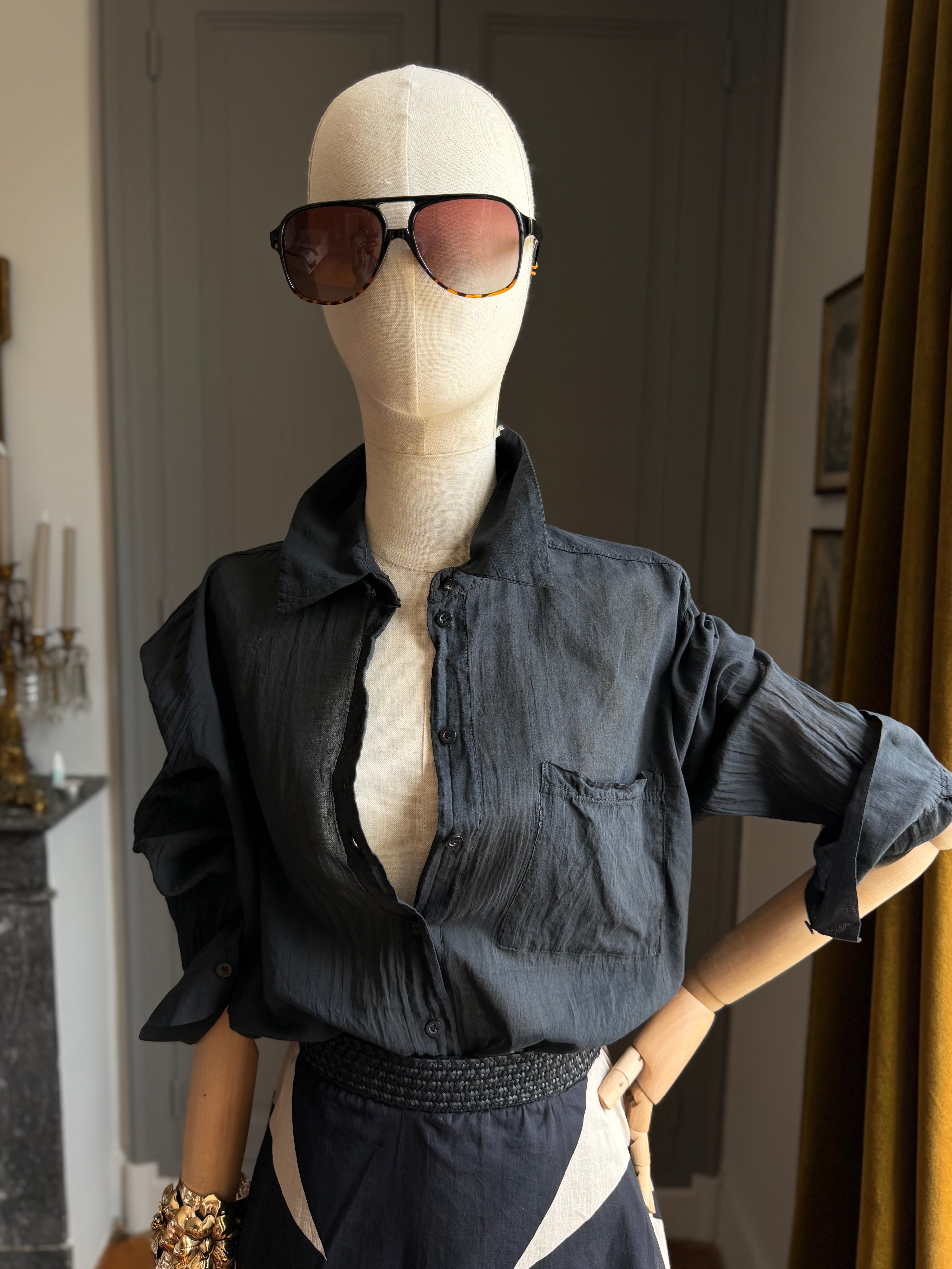 Camicia mussola nera