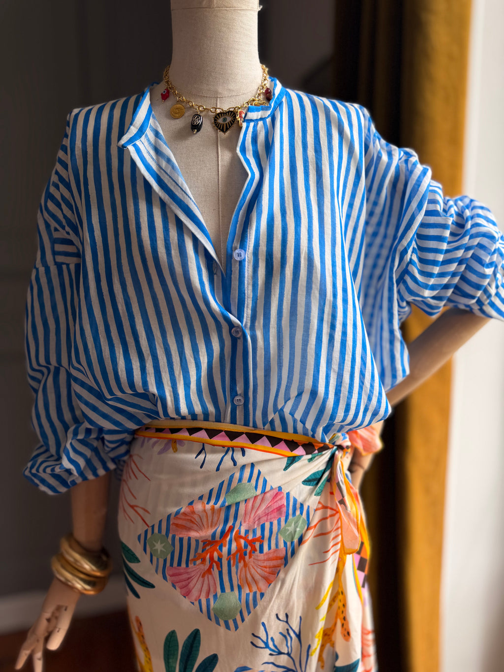 Camicia righe blu