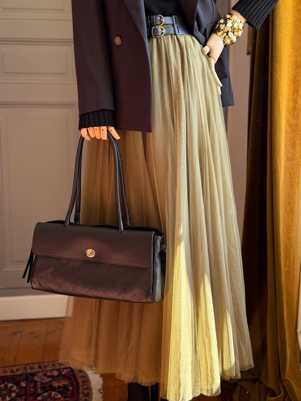 Gonna lunga tulle militare