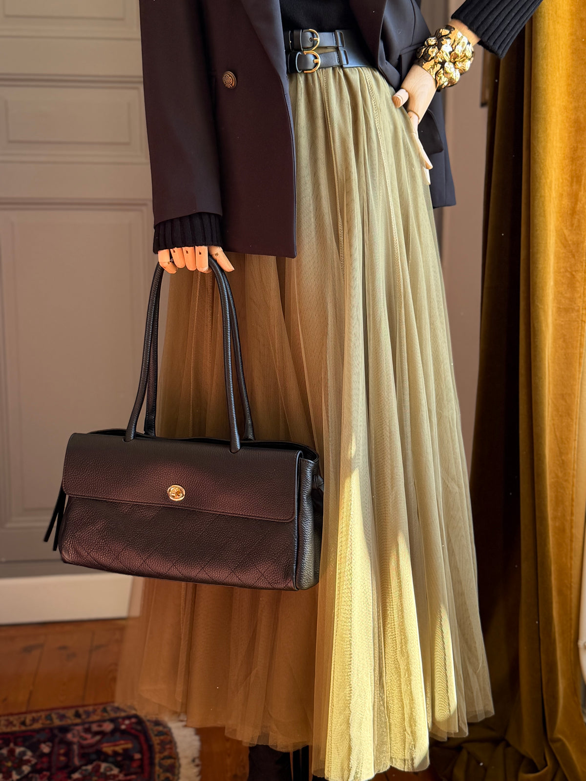 Gonna lunga tulle militare