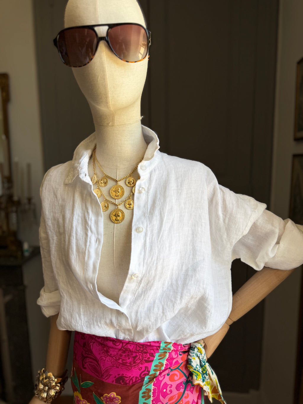Camicia puro lino bianca