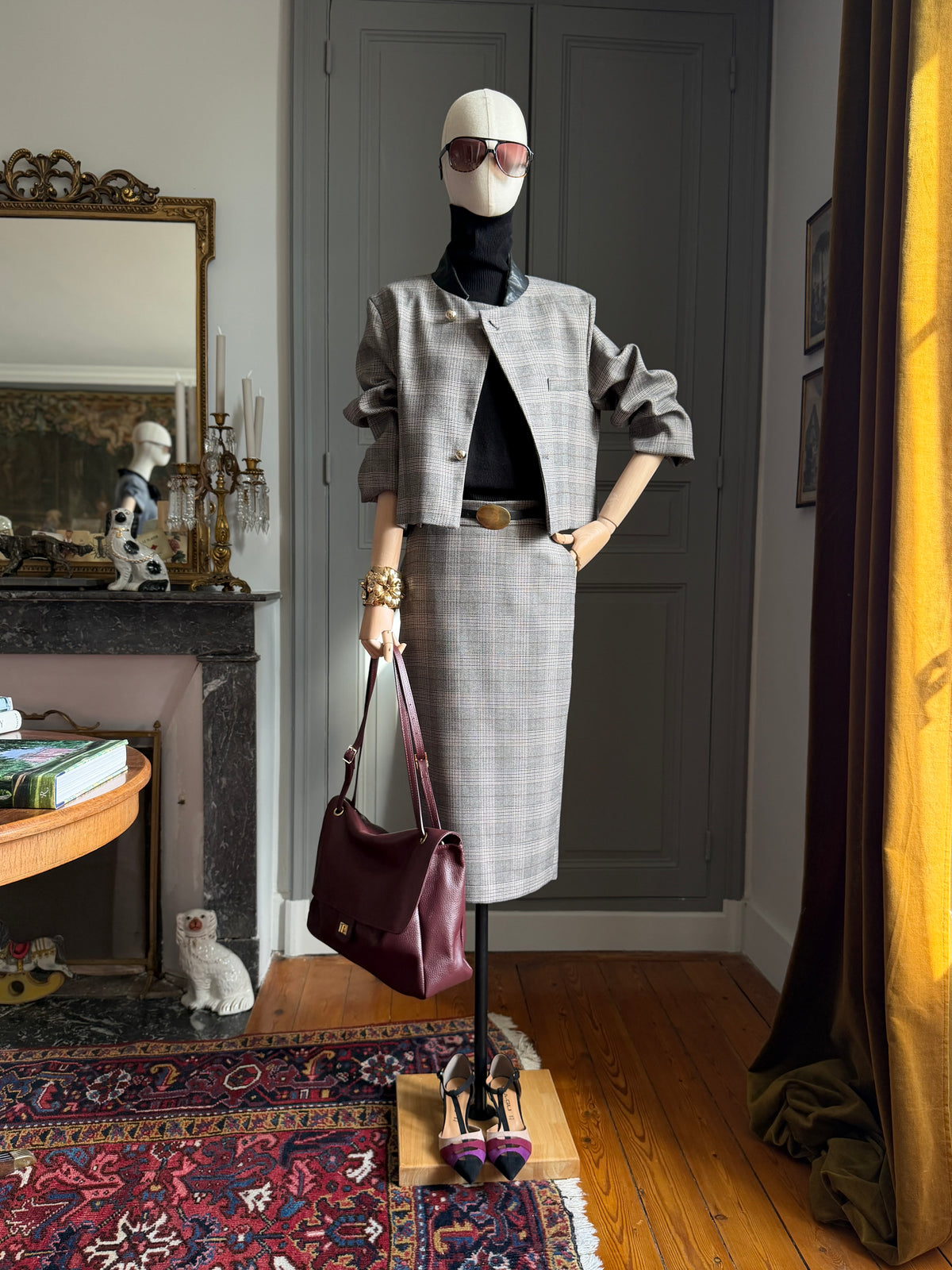 Prince of Wales pencil skirt