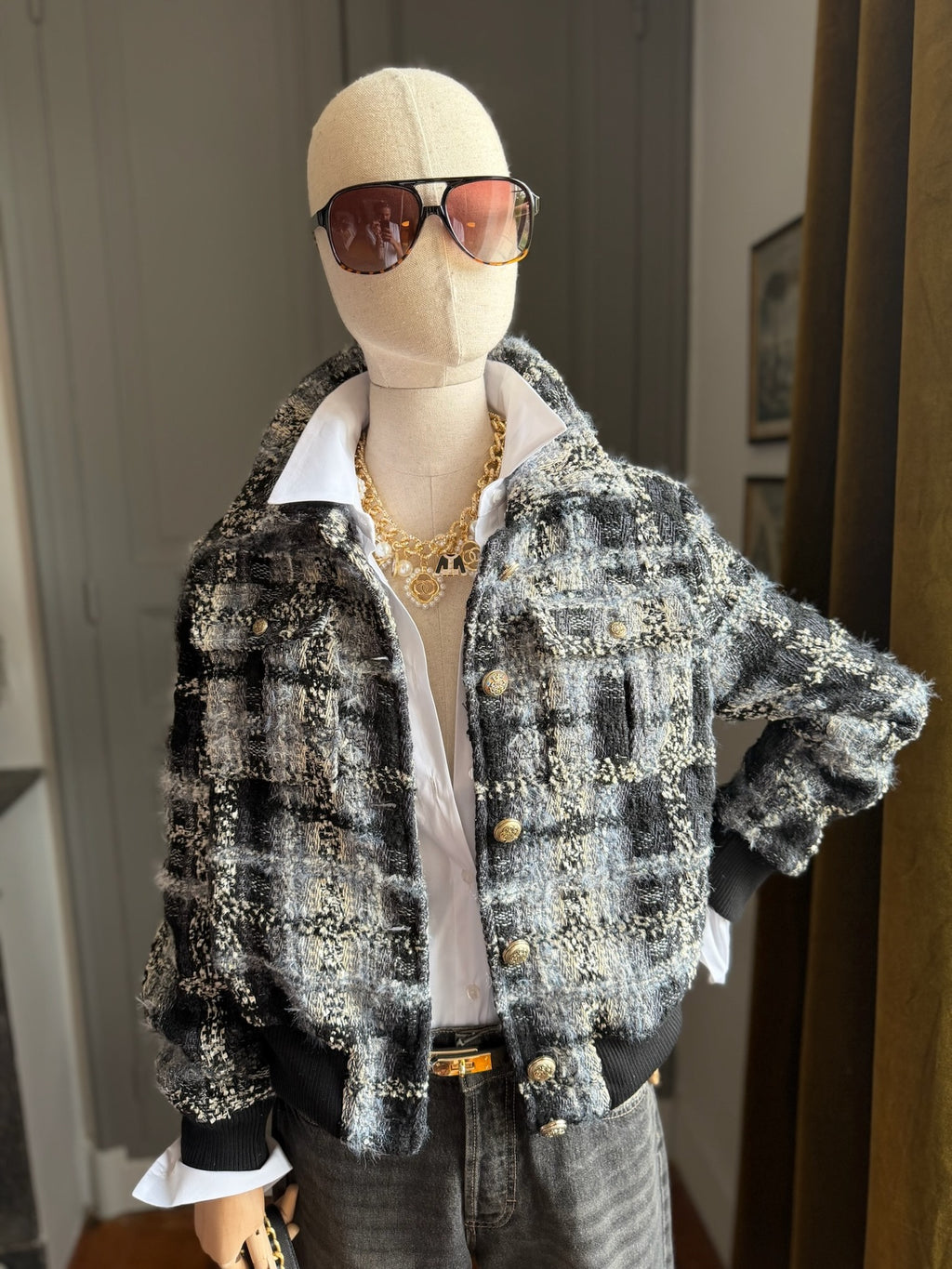 Bomber jacket bouclé