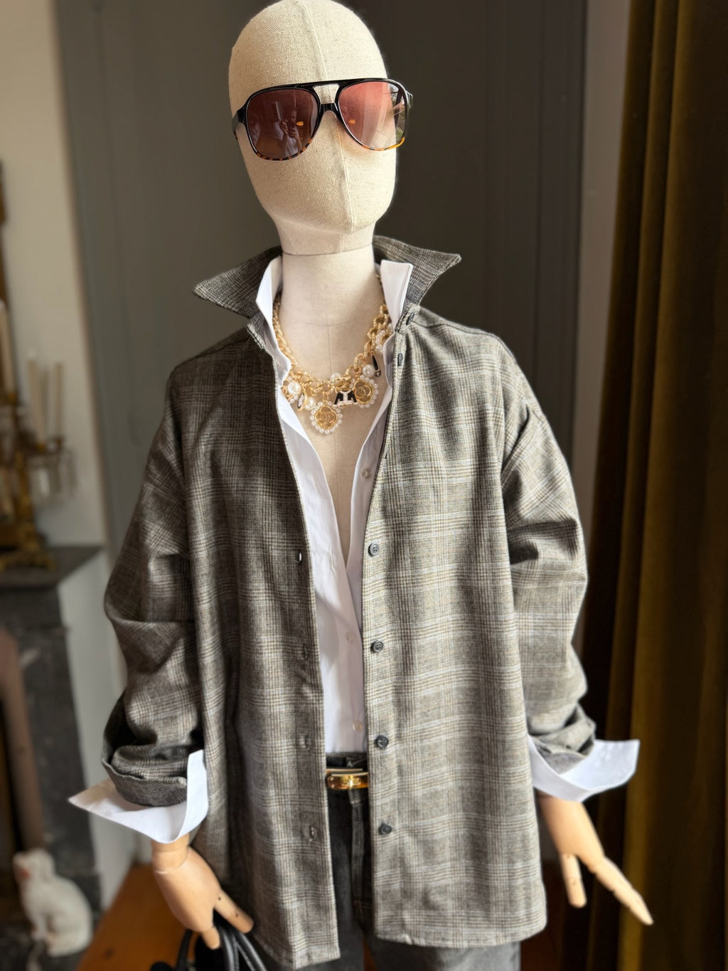 Prince of Wales check overshirt