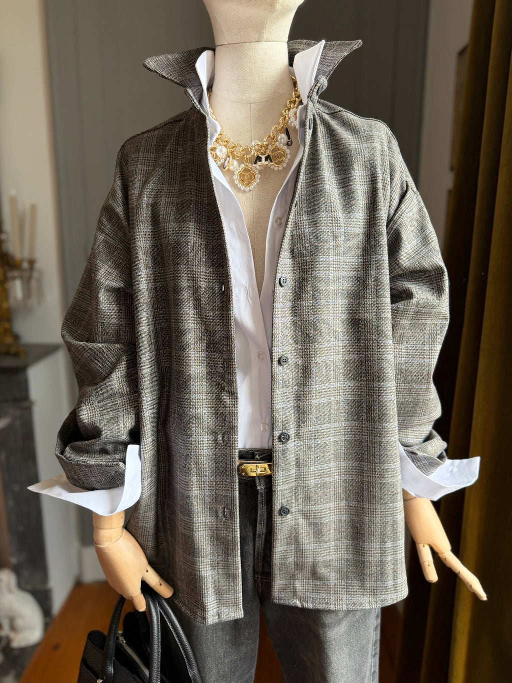 Prince of Wales check overshirt