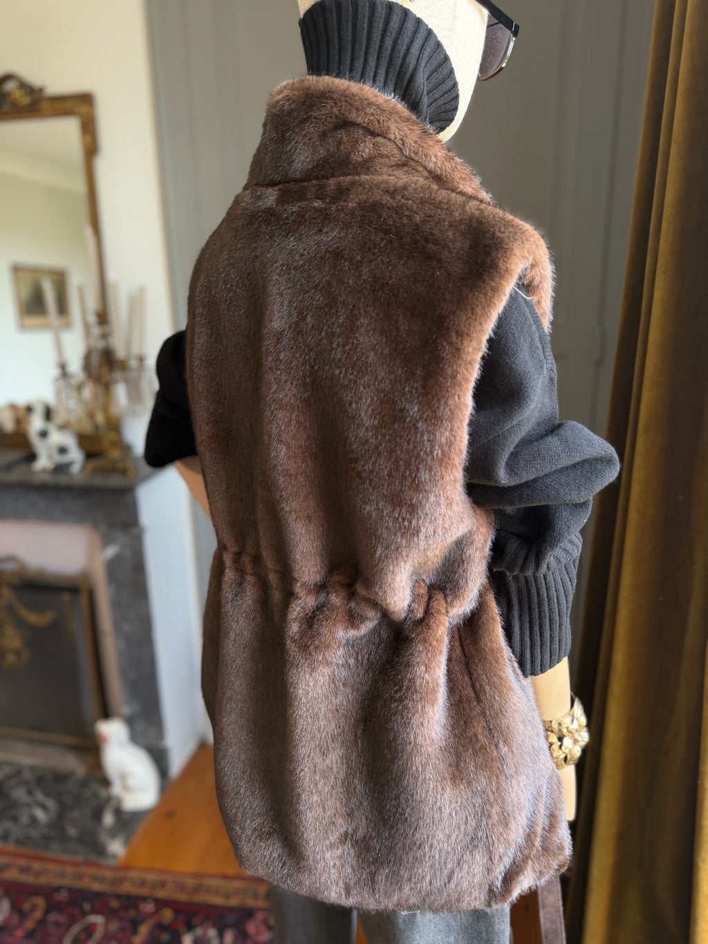 Faux mink gilet