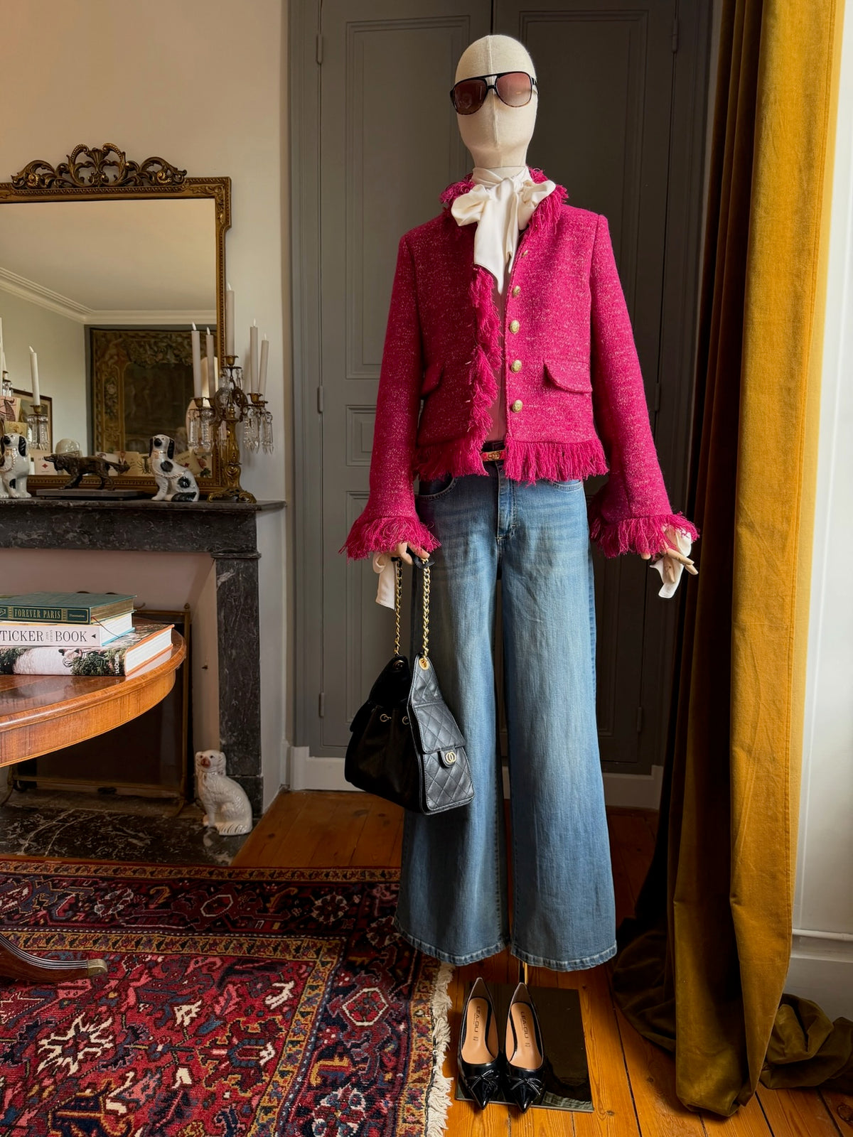 Raspberry bouclé jacket