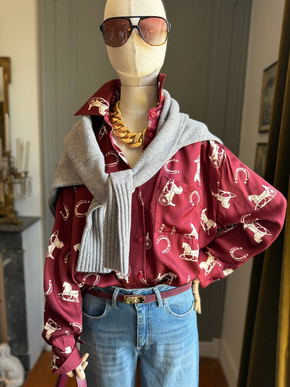 Equestrian print shirt