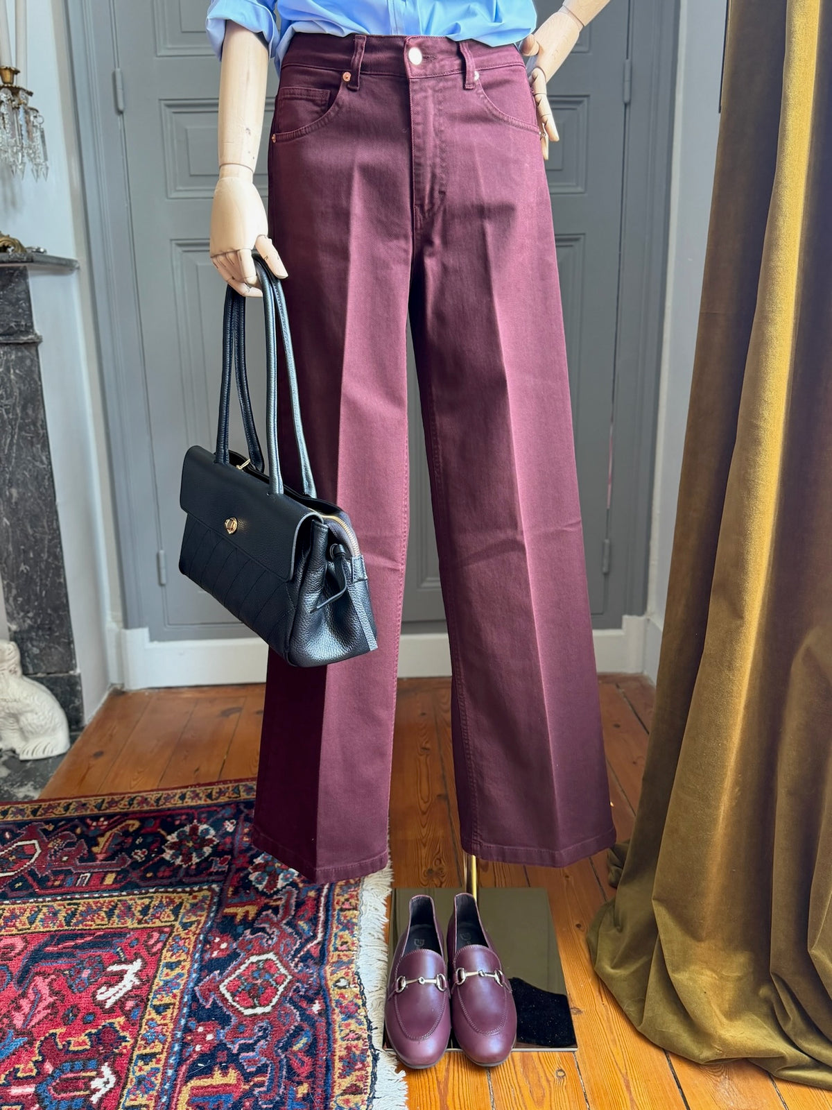 Burgundy palazzo jeans