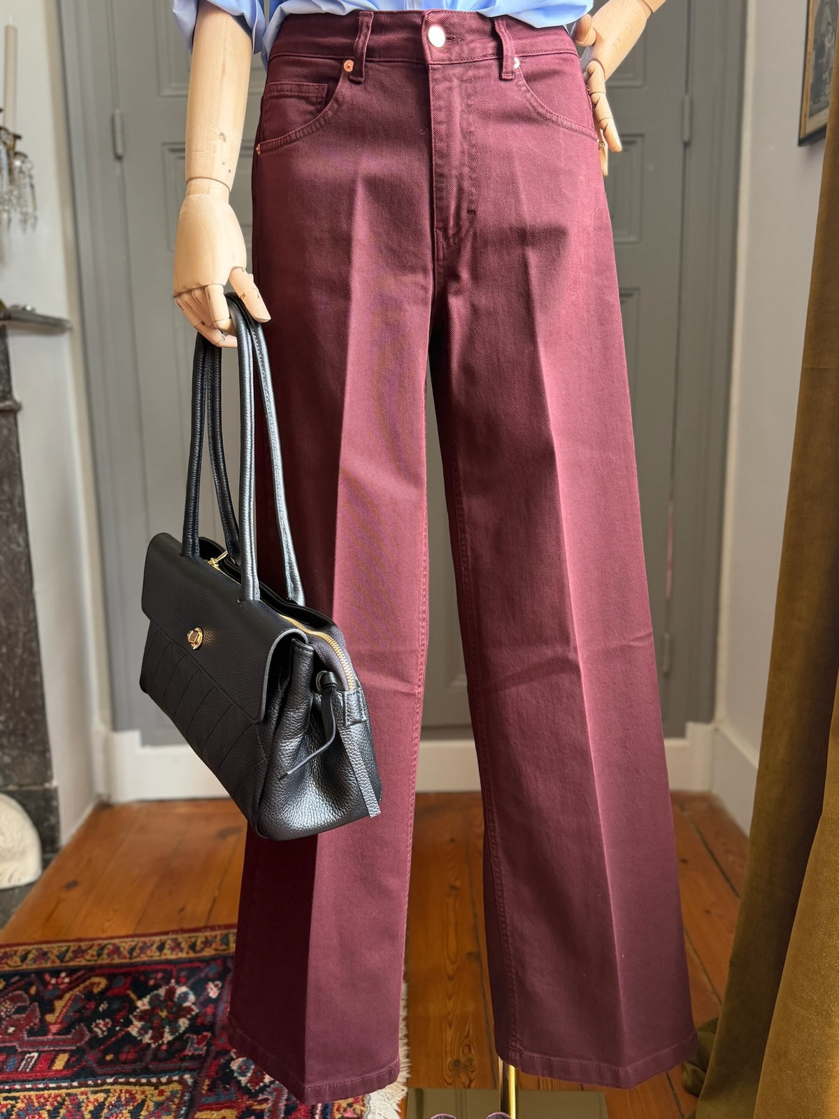 Burgundy palazzo jeans