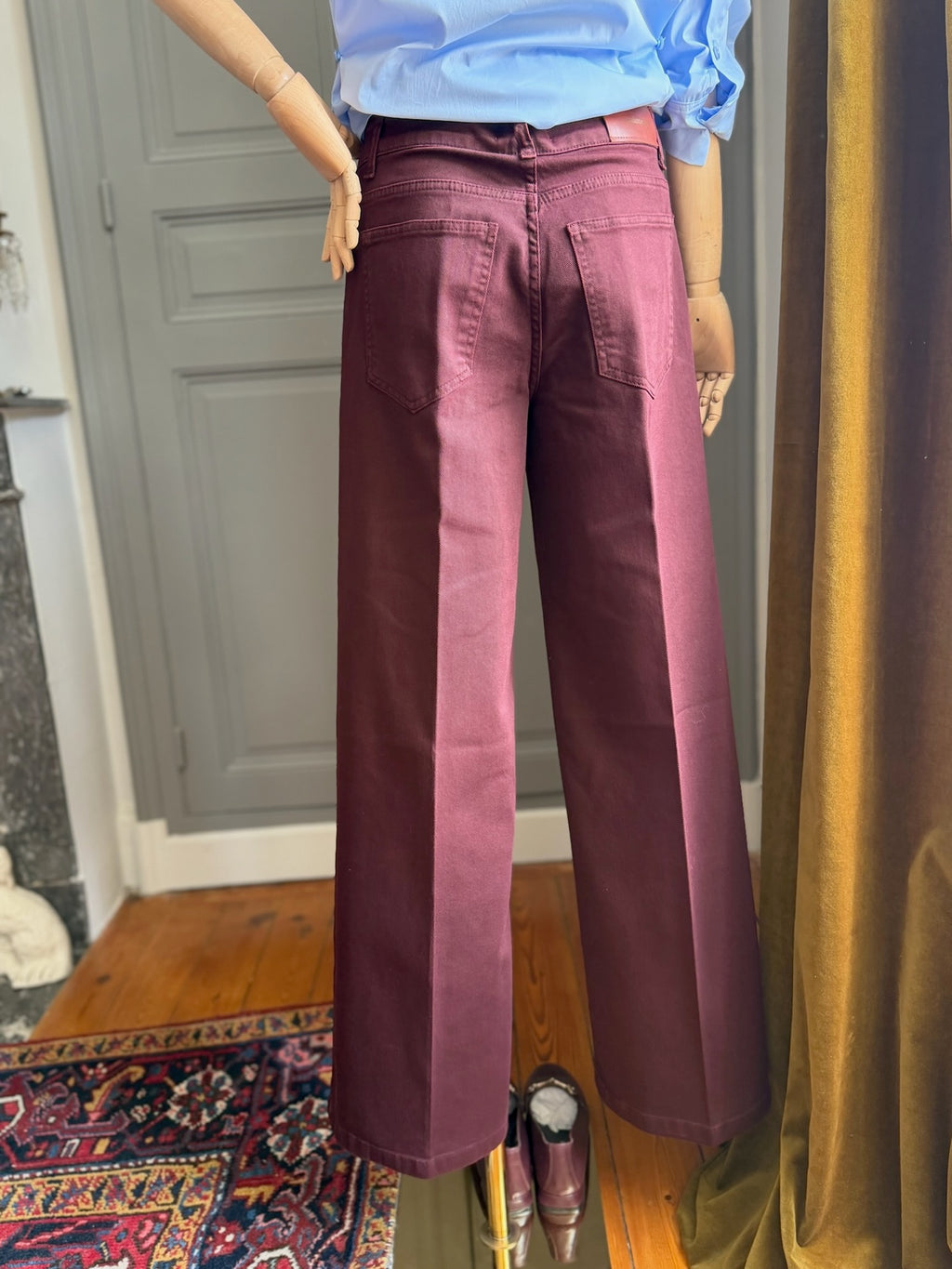 Burgundy palazzo jeans
