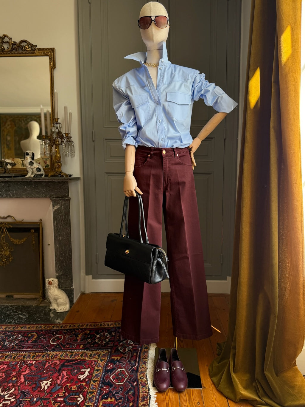 Camicia military azzurra