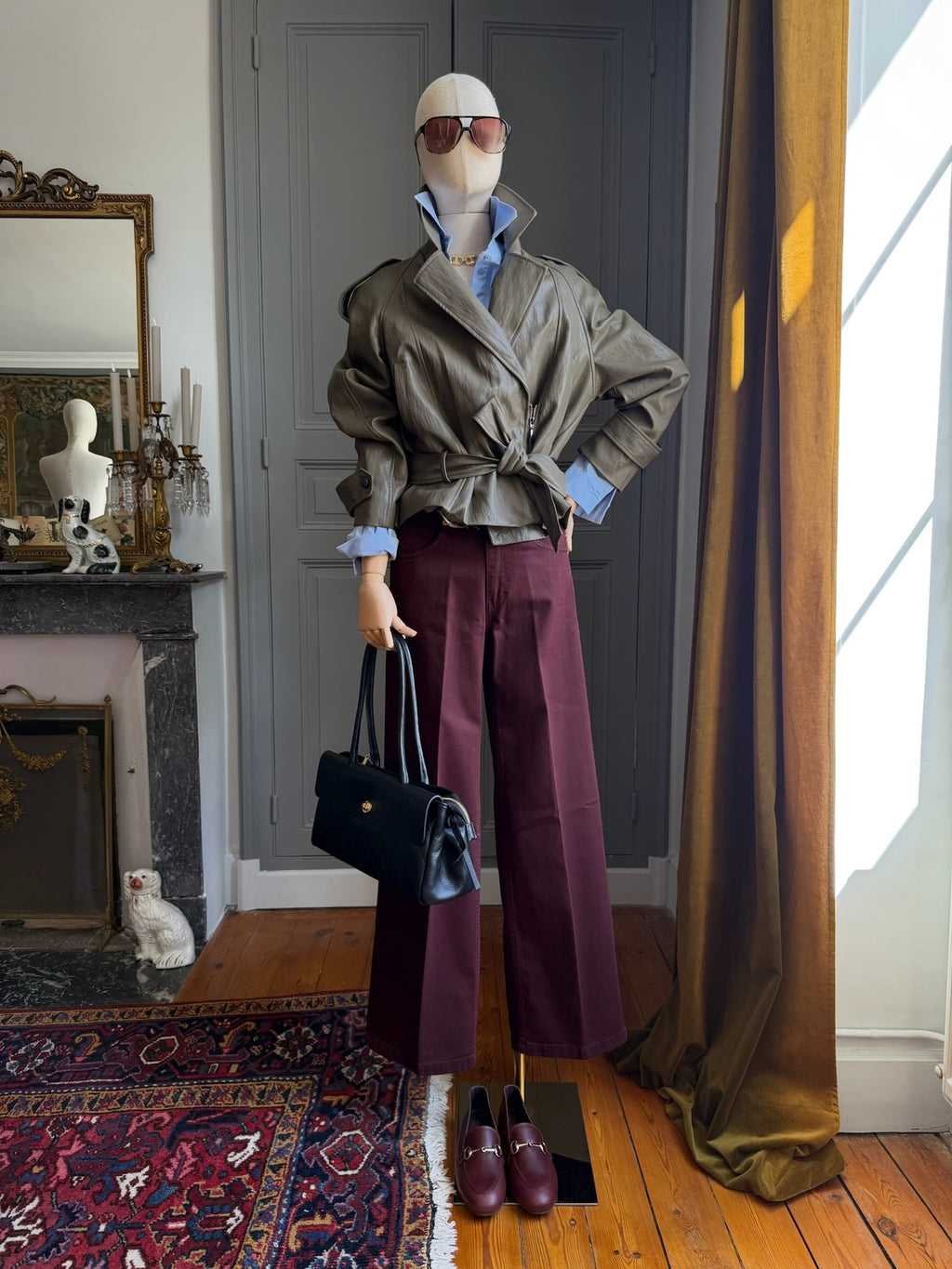 Giubbotto ecopelle olive