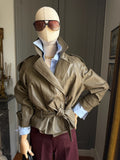 Giubbotto ecopelle olive