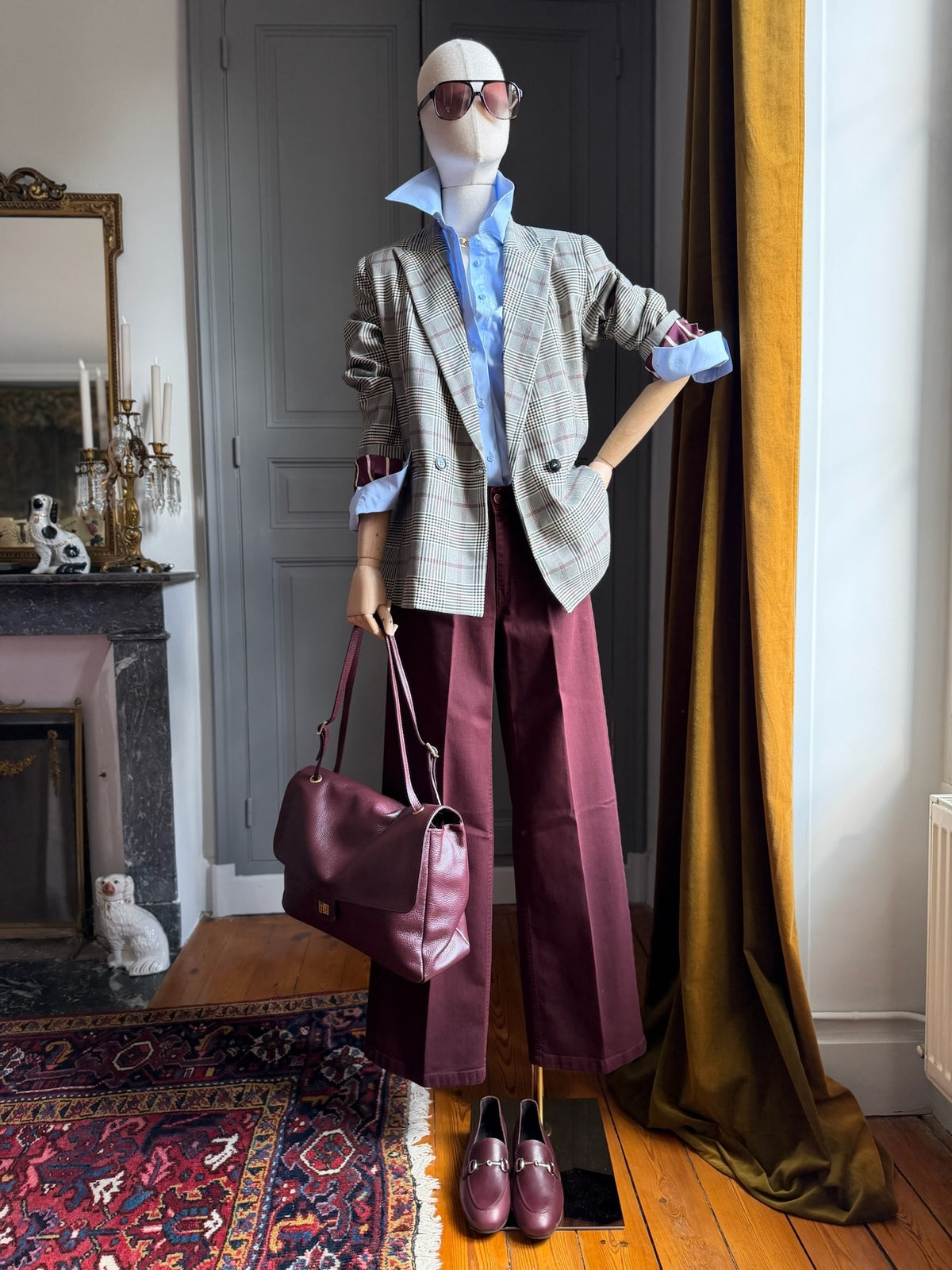 Burgundy palazzo jeans