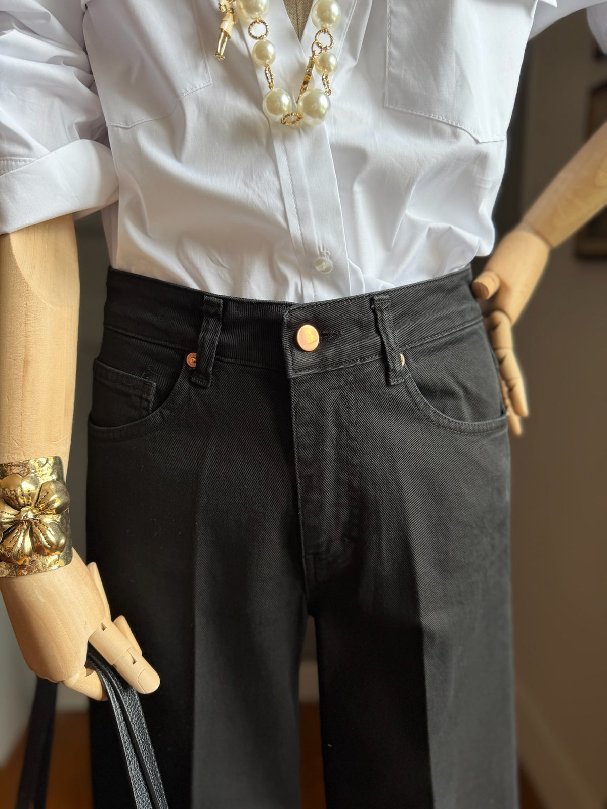 Jeans palazzo nero
