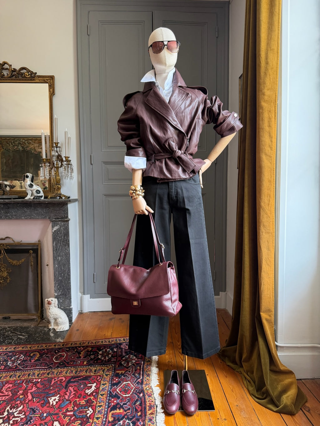 Giubbotto ecopelle bordeaux