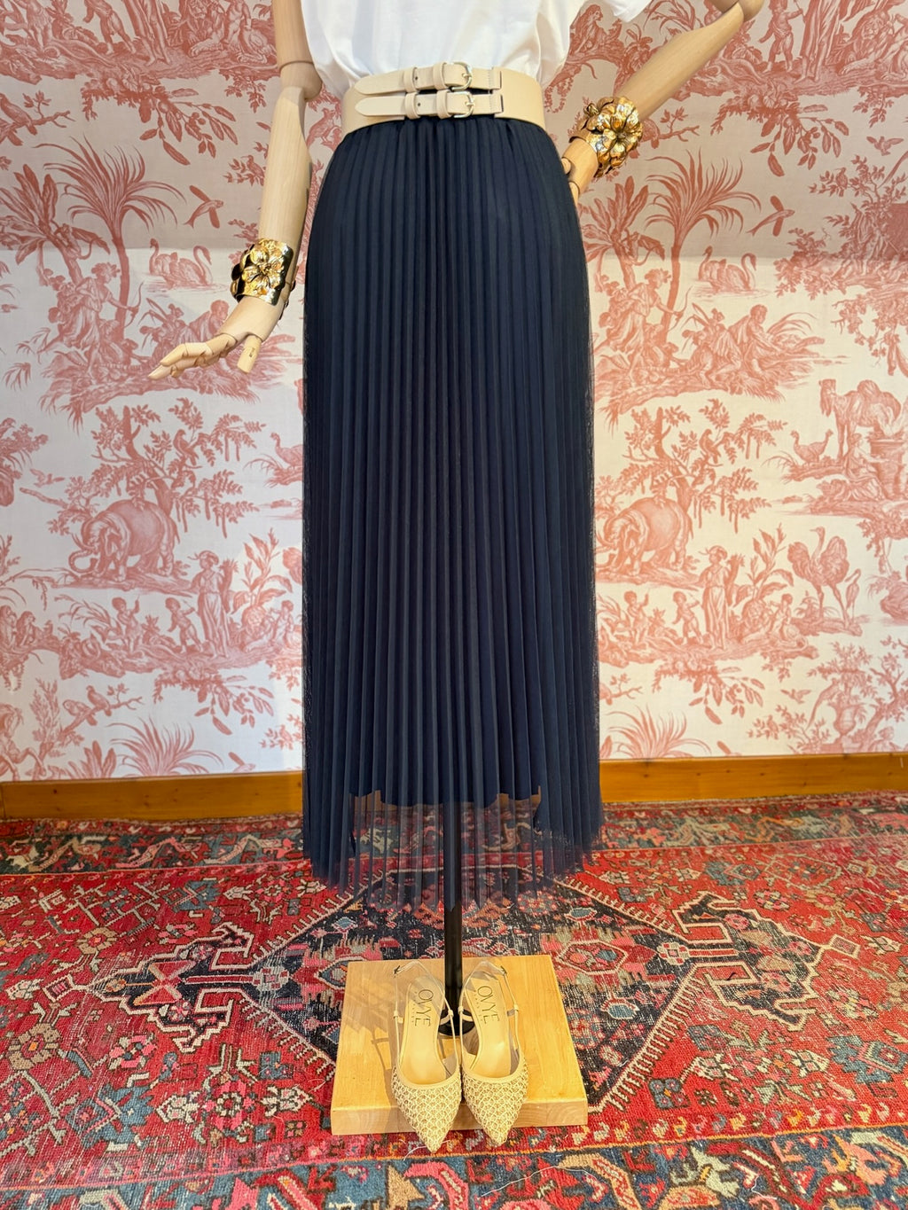 Gonna tulle plisset blu
