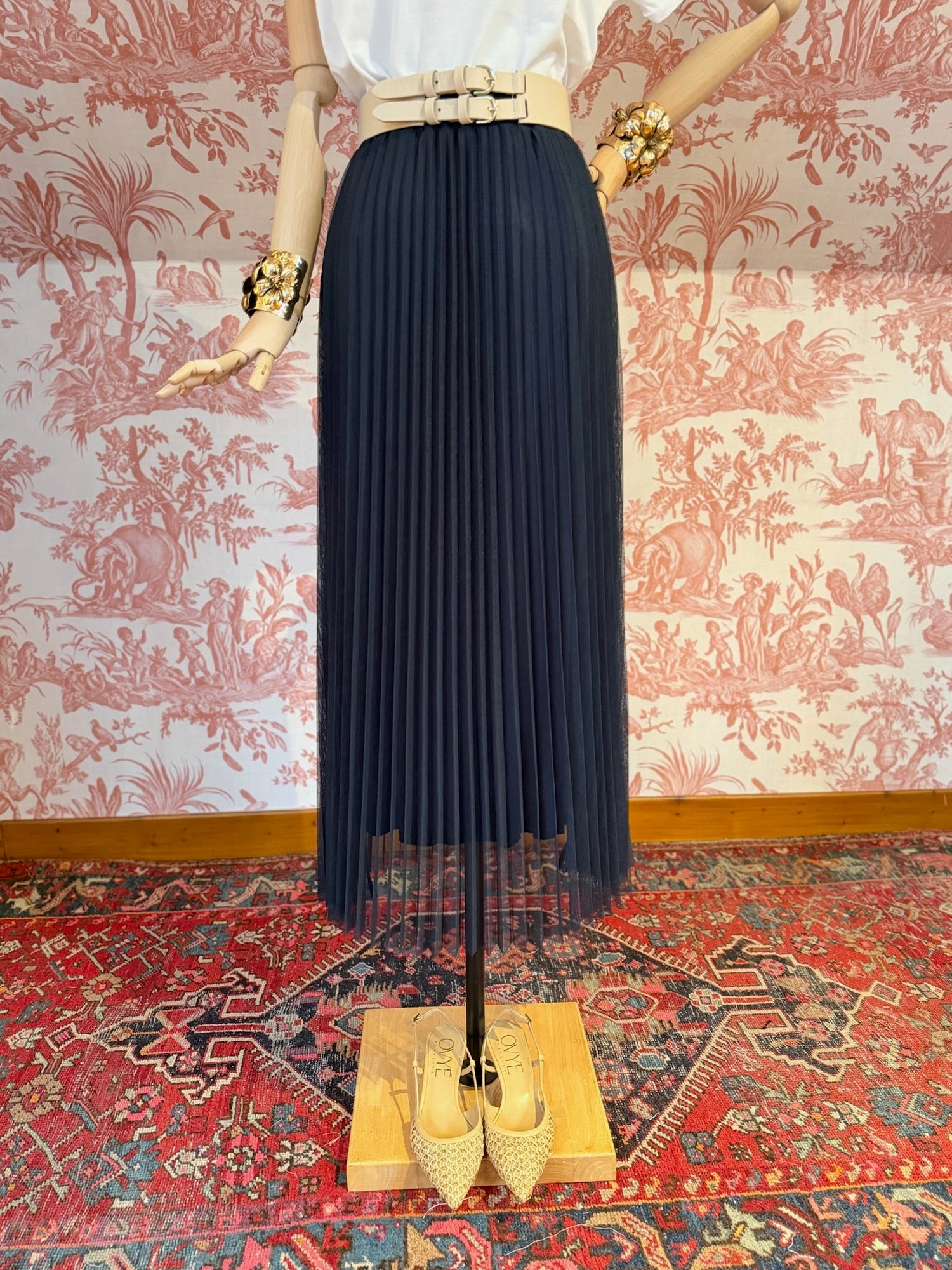 Gonna tulle plisset blu
