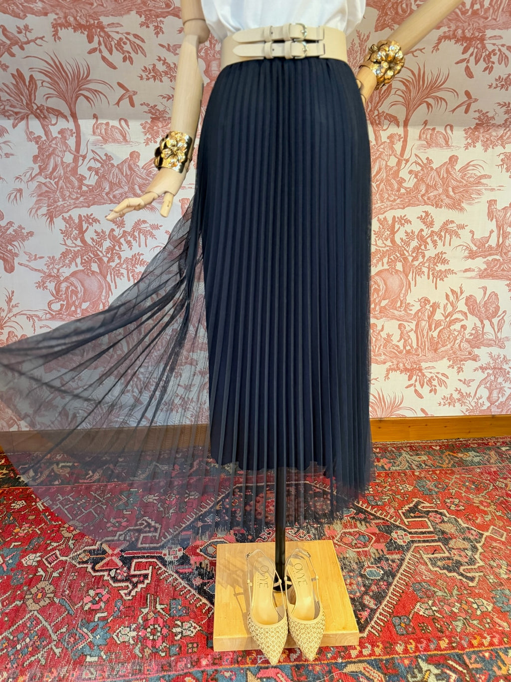 Gonna tulle plisset blu