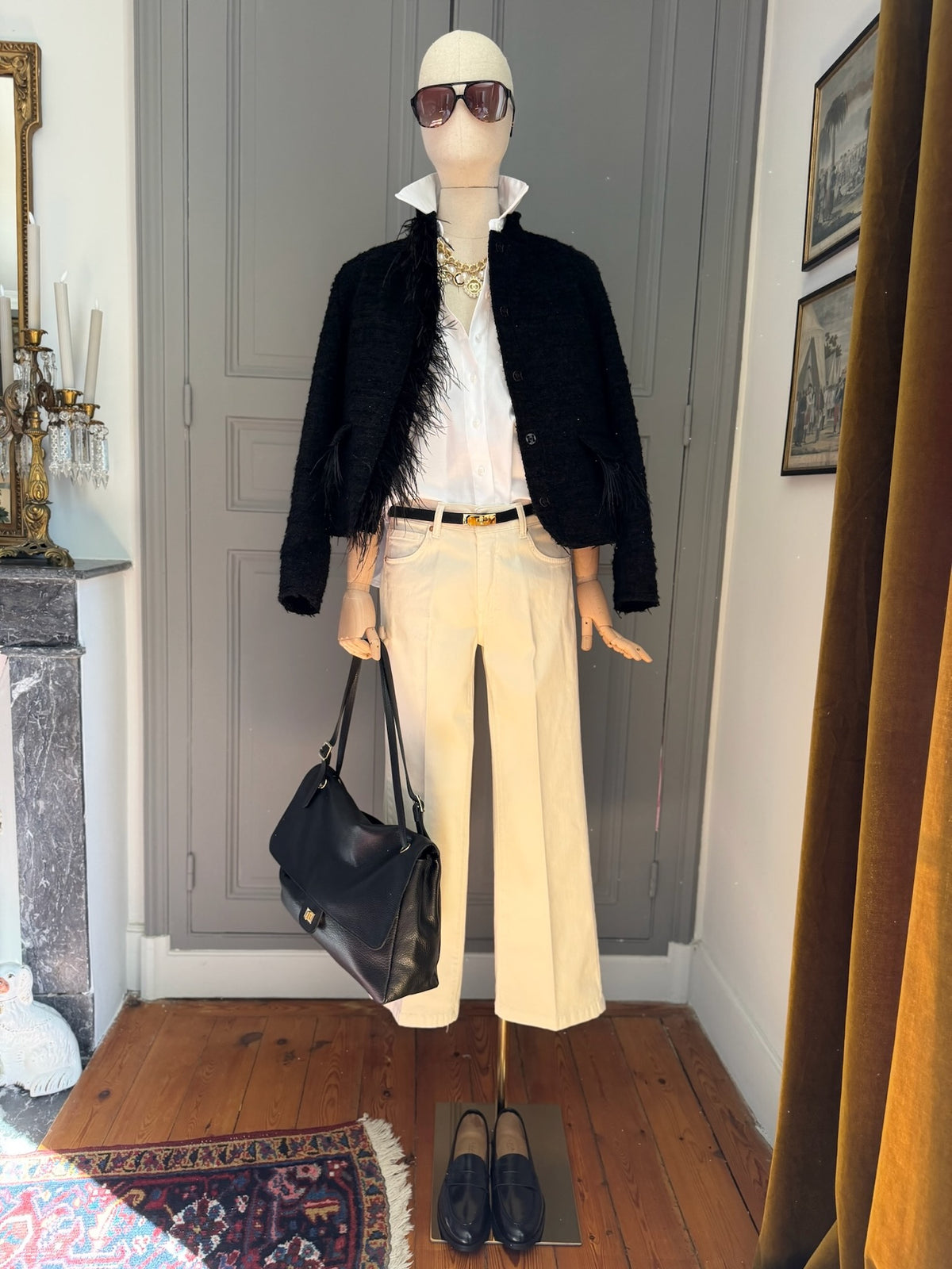 Jeans panna zampetta