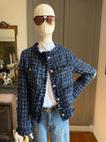 Blue bouclé jacket