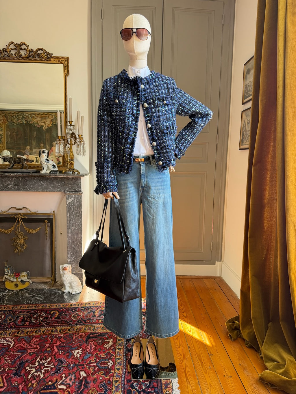 Blue bouclé jacket