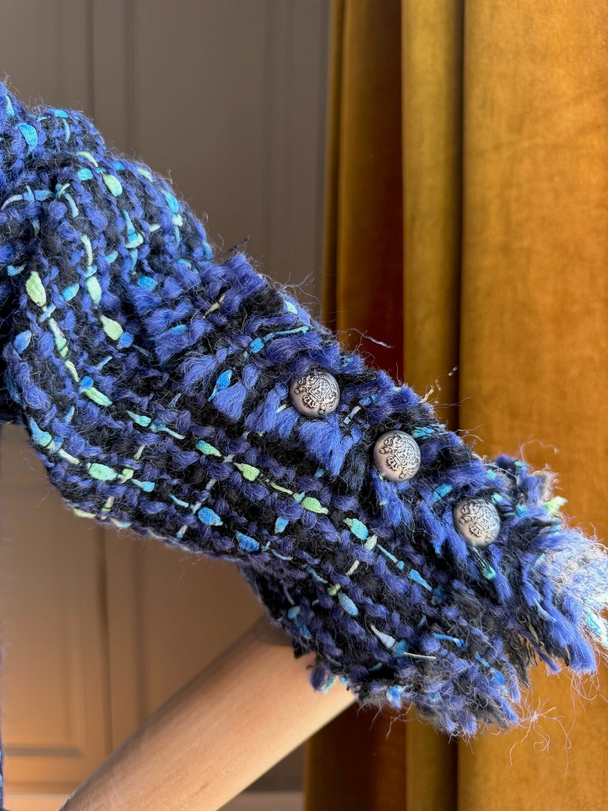 Blue bouclé jacket