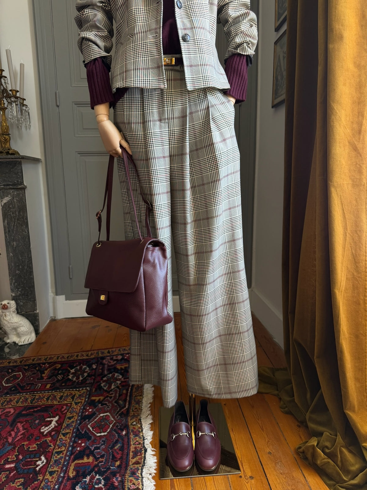 Prince of Wales check suit trousers