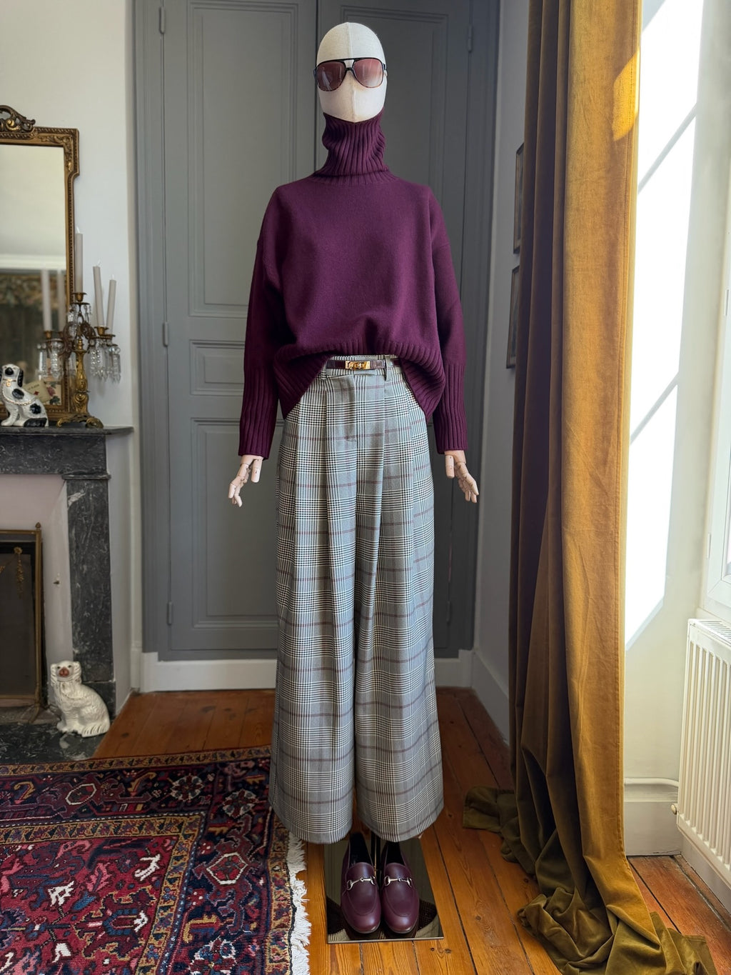 Prince of Wales check suit trousers