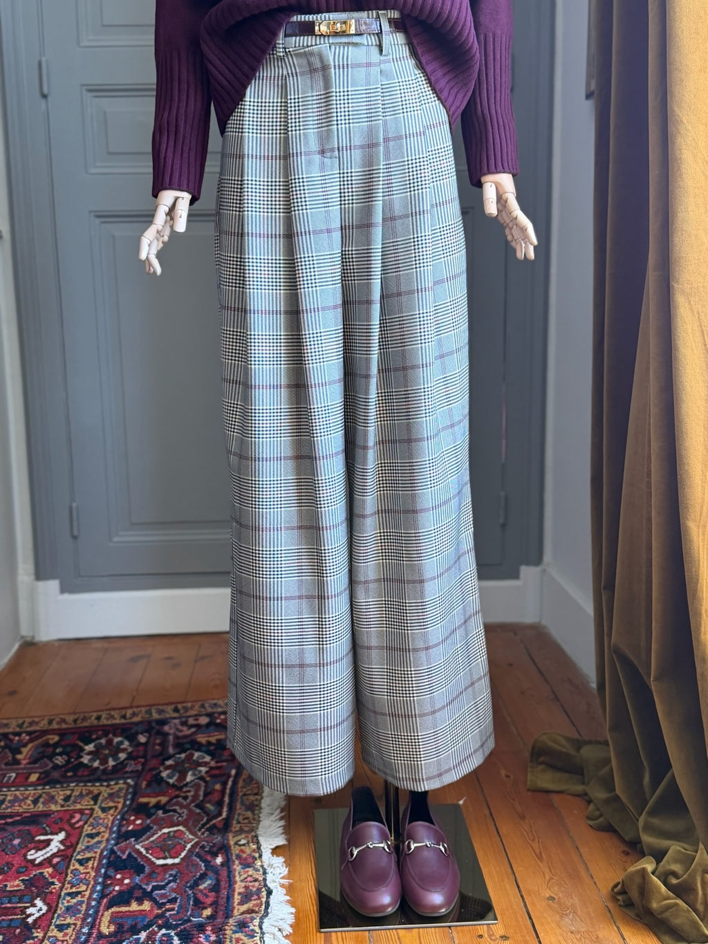 Prince of Wales check suit trousers