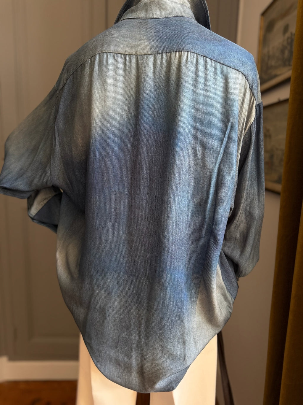 Camicia stampa denim