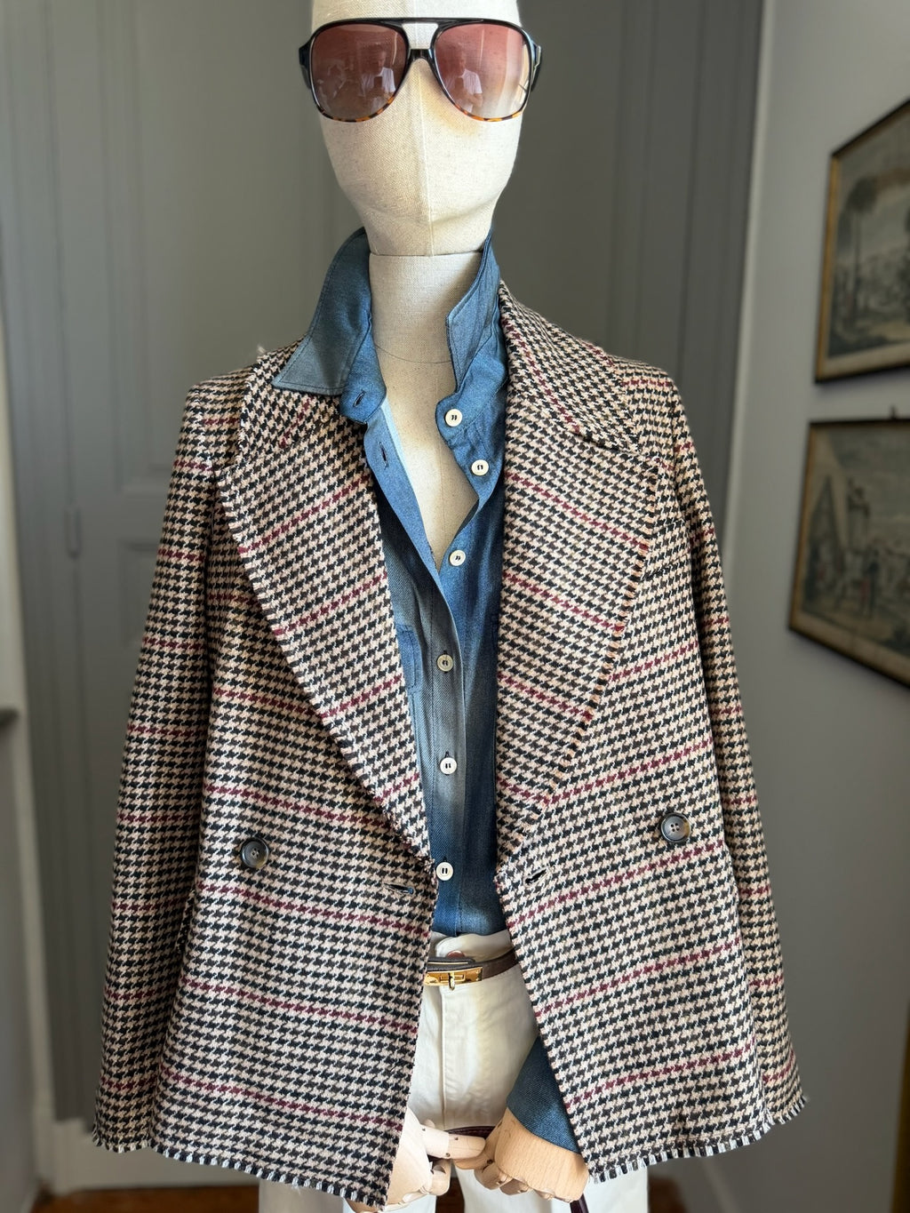 Camicia stampa denim