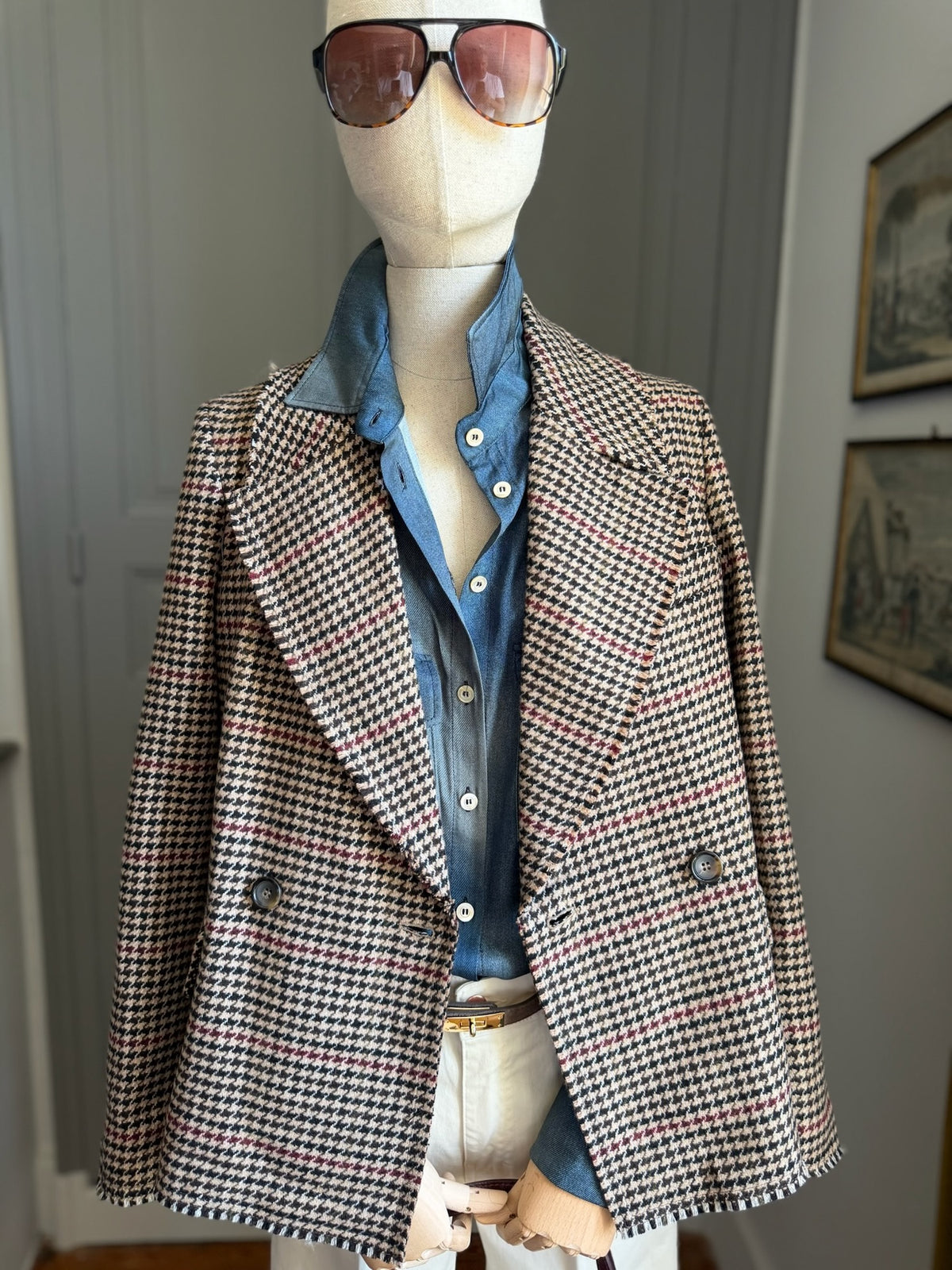 Camicia stampa denim