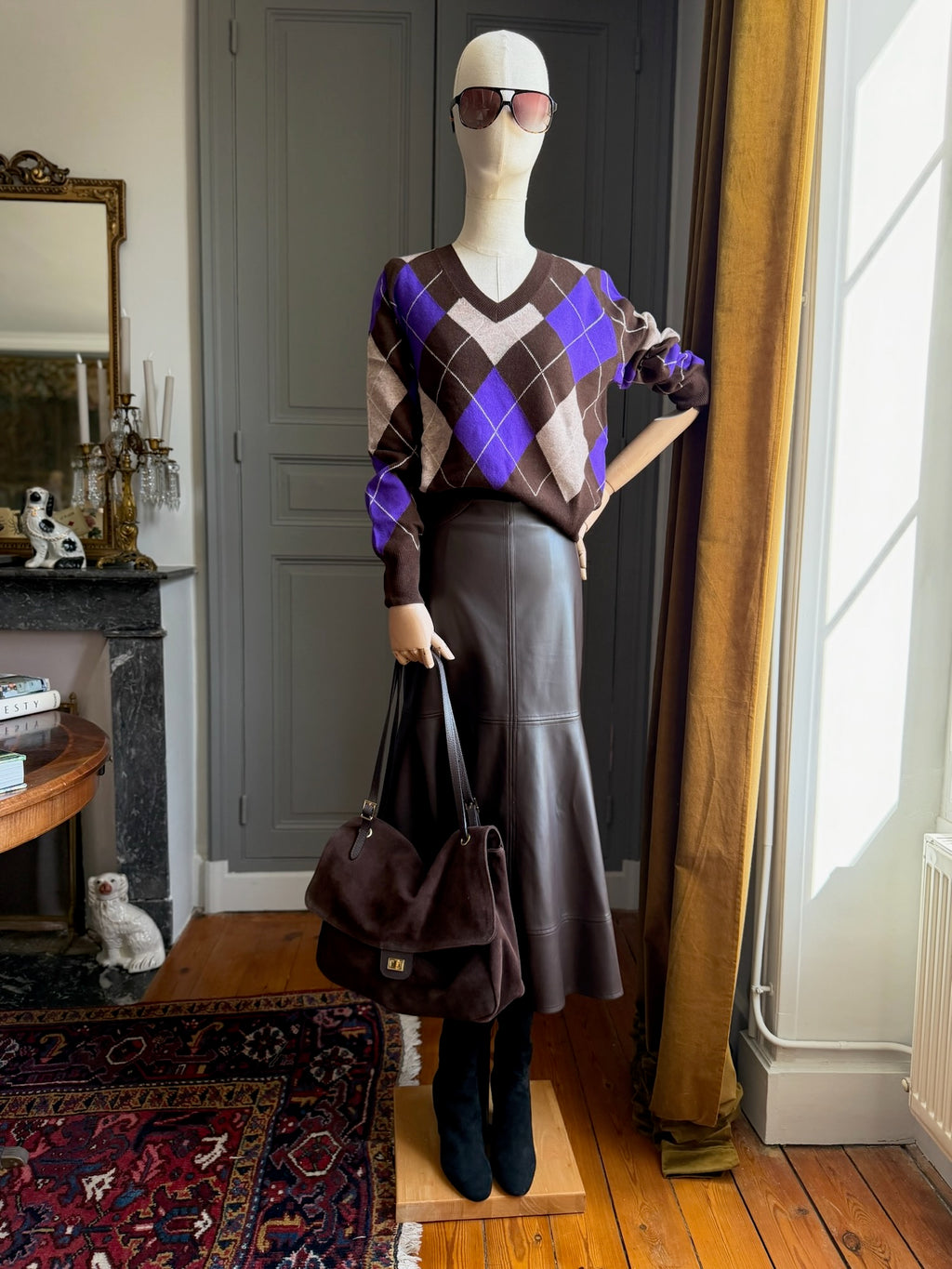 Pull V rombi moro-viola