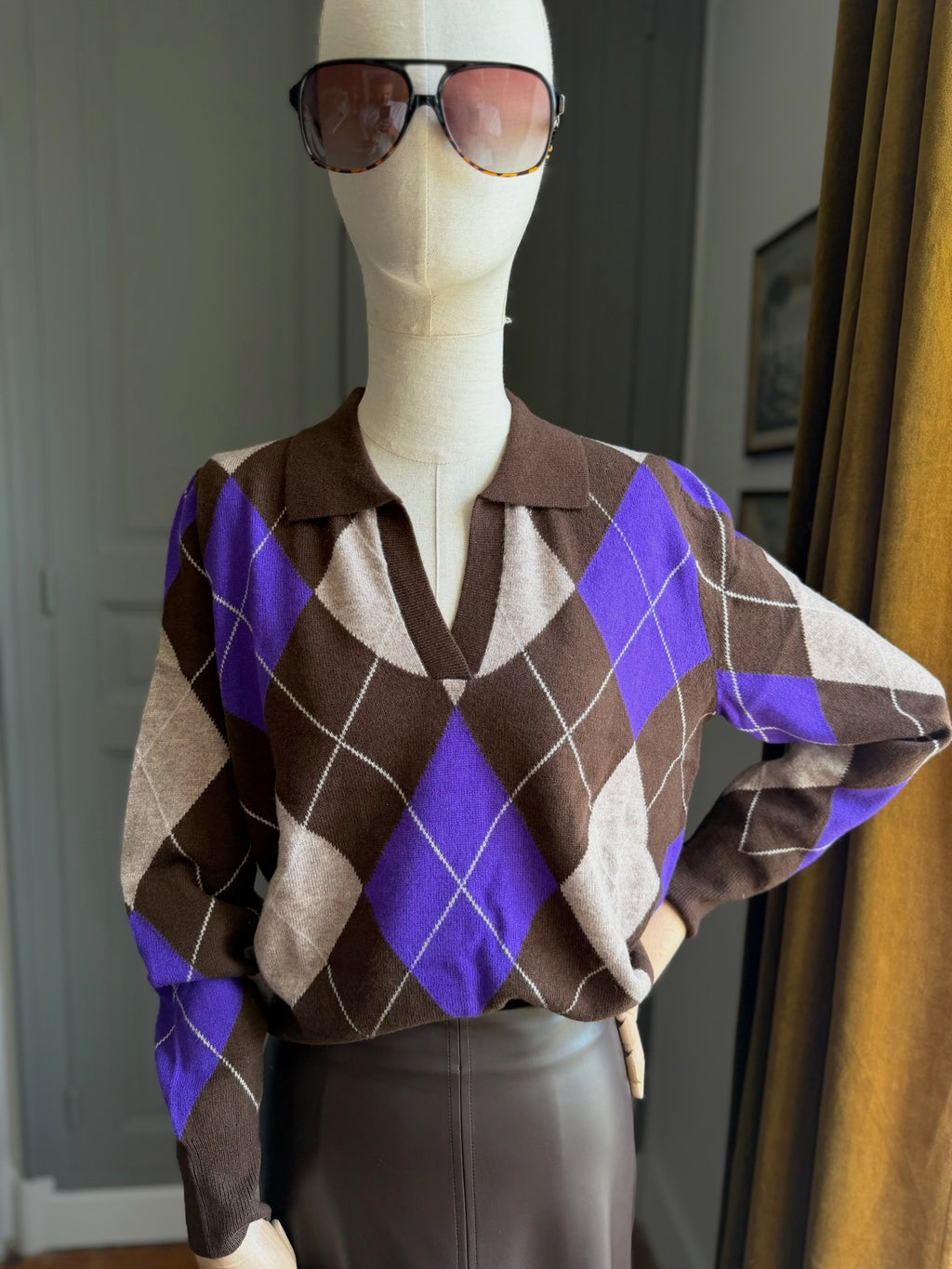 Polo rombi moro-viola