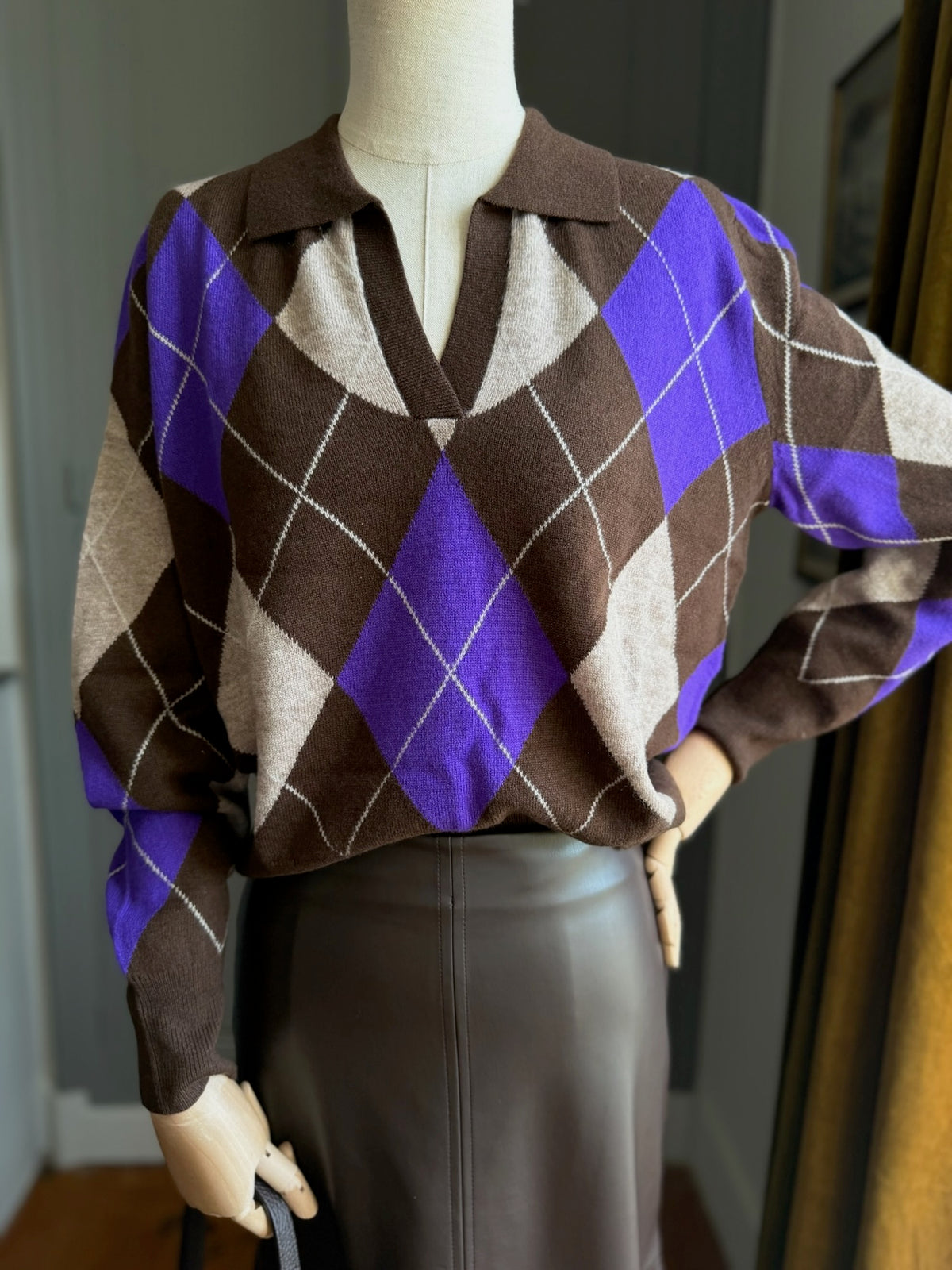 Polo rombi moro-viola