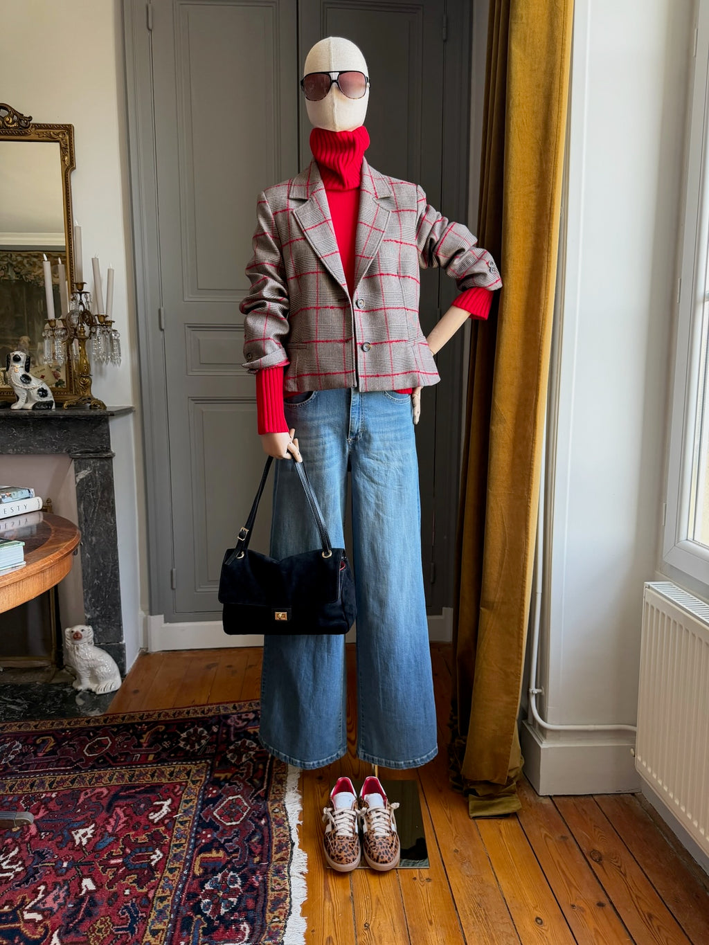 Giacca check rosso
