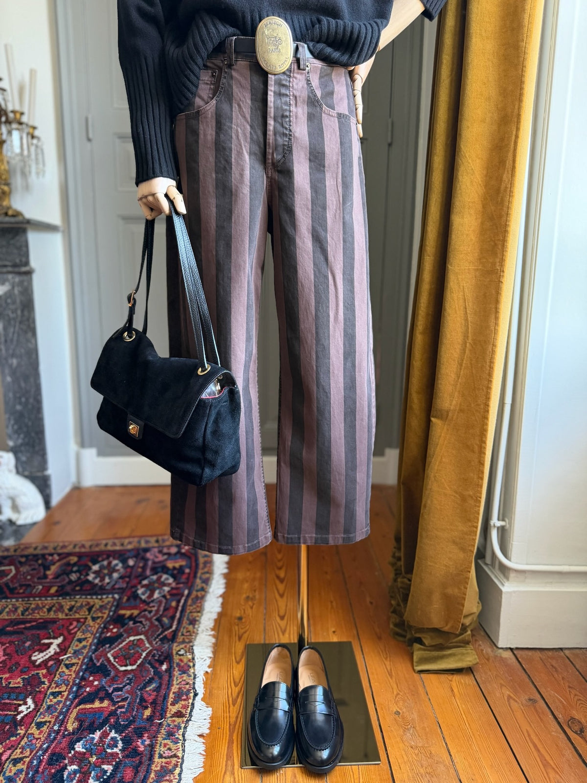 Jeans stripe moro nero