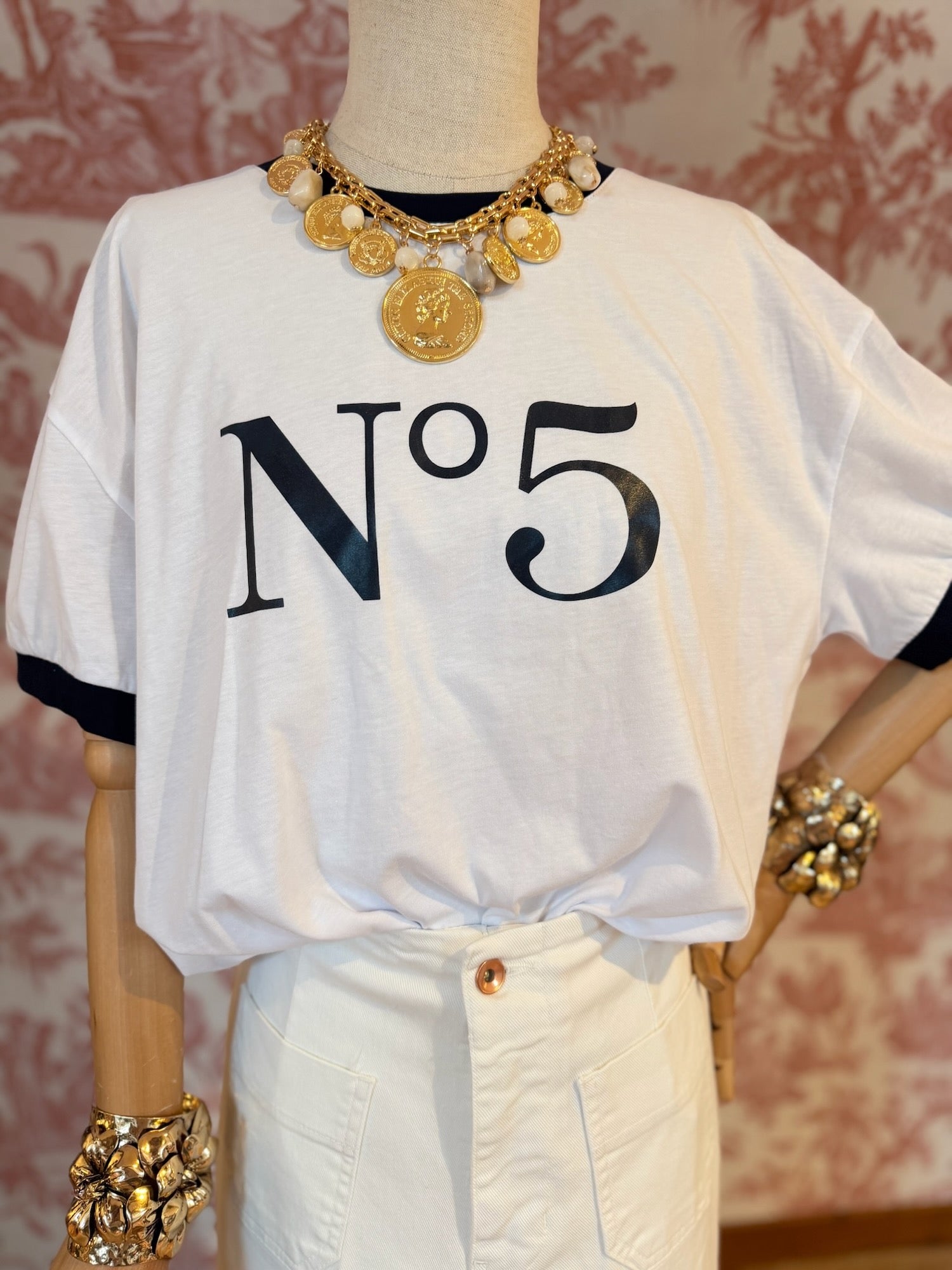 T-shirt no 5 bianca