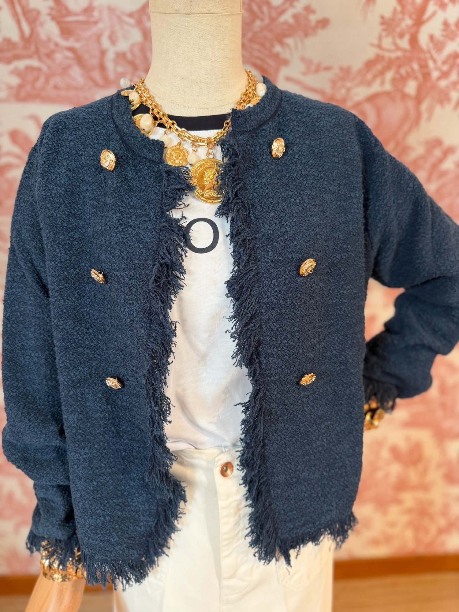 Giacchino cardigan blu
