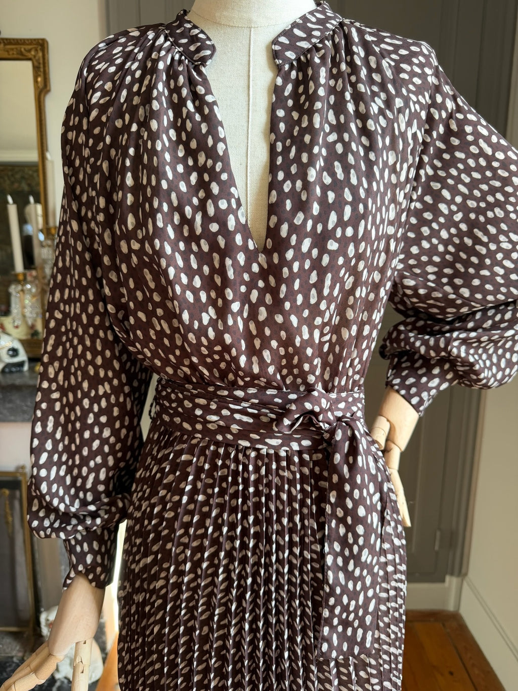 Pleated dark dress